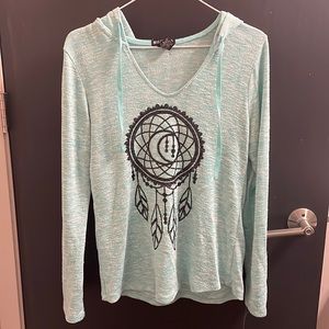 Light blue lightweight casual long sleeve. Size M.